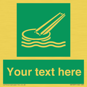 Custom sign safe condition Marine evacuation slide